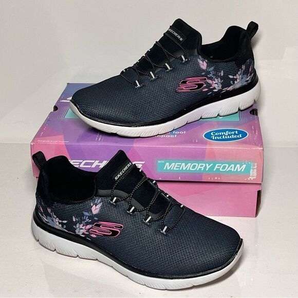 Skechers Summits Love Rain Washable Bungee Sneakers - Picture 1 of 6